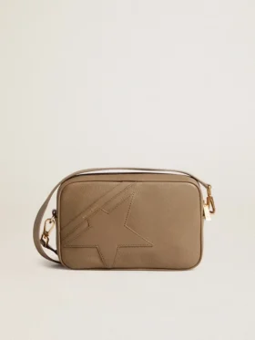 Star Bag din piele verde salvie cu stea ton pe ton
