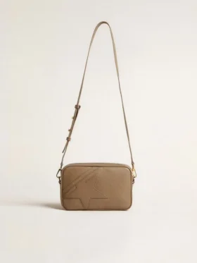 Star Bag din piele verde salvie cu stea ton pe ton