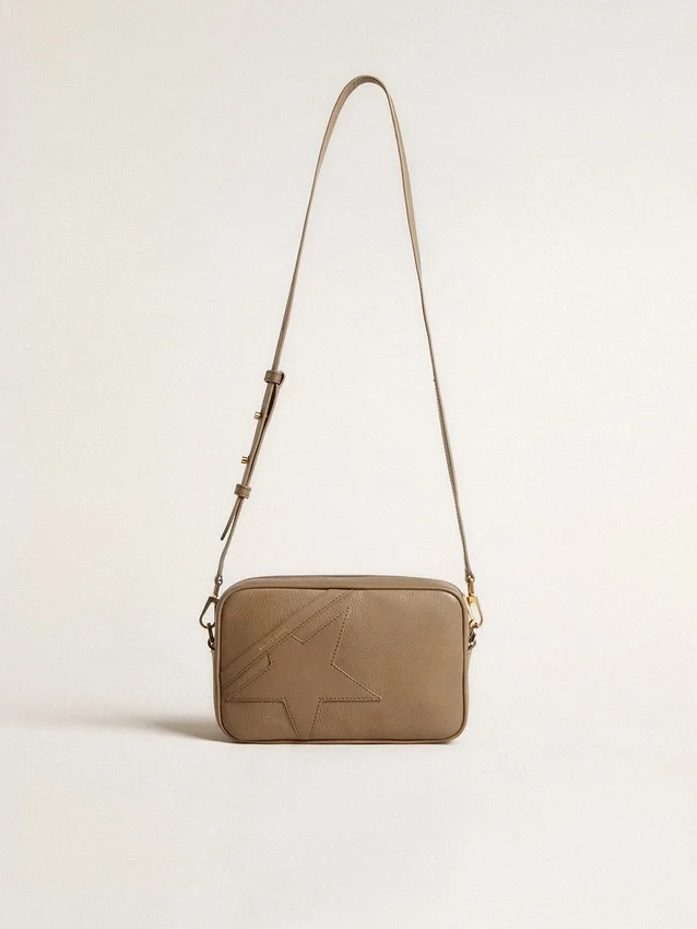 Star Bag din piele verde salvie cu stea ton pe ton