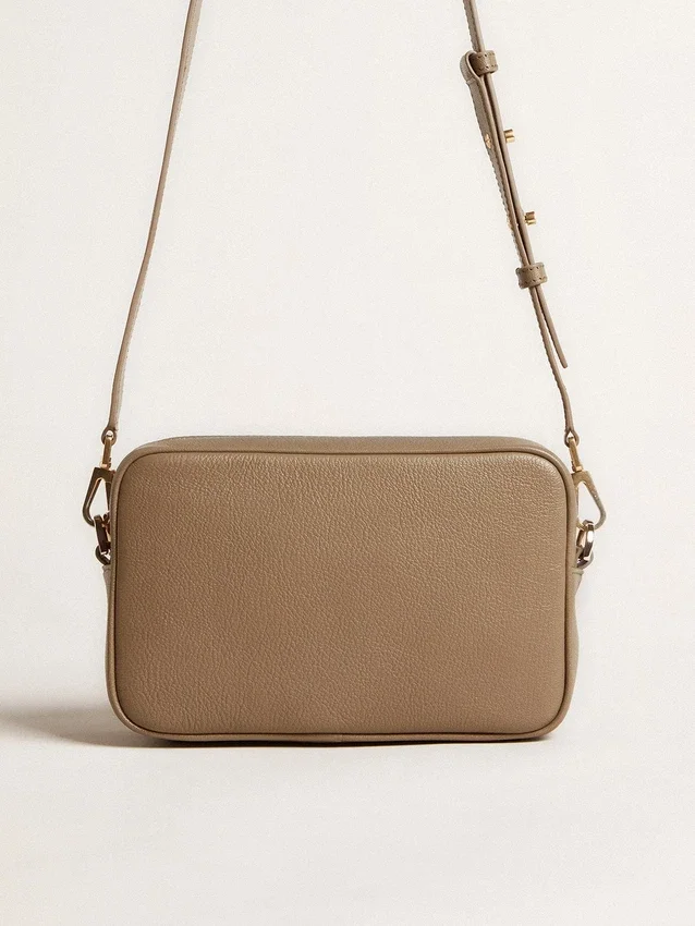 Star Bag din piele verde salvie cu stea ton pe ton