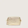 Star Bag mini din piele de culoare platină cu stea Swarovski