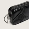 Star Bag mini din piele neagră cu stea din cristal Swarovski