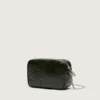 Star Bag mini din piele neagră cu stea ton pe ton