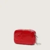 Star Bag mini pentru femei din piele vopsită în roșu, cu stea ton pe ton