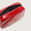 Star Bag mini pentru femei din piele vopsită în roșu, cu stea ton pe ton