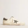 Super-Star din piele nappa cu stea și bandă de la călcâi din piele de căprioară gri