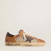 Super-Star LTD pentru bărbați din lână bej, cu stea din piele maro și inserții de culoare camel