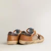 Super-Star LTD pentru bărbați din lână bej, cu stea din piele maro și inserții de culoare camel
