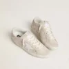 Super-Star LTD pentru femei din piele de căprioară cu cristale Swarovski și stea din piele gri gheață
