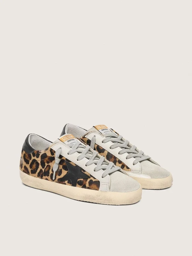 Super-Star pentru femei din piele cu imprimeu leopard