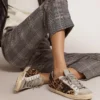 Super-Star pentru femei din piele cu imprimeu leopard