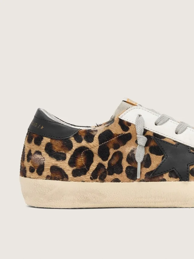 Super-Star pentru femei din piele cu imprimeu leopard