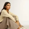 Super-Star Sabot cu stea din piele albă și căptușeală din blană de oaie