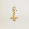 Talisman în formă de albină din alamă aurie cu cristale