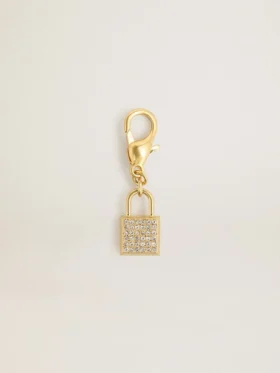 Talisman în formă de lacăt din alamă aurie cu cristale