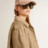 Trench oversized pentru femei cu cristale