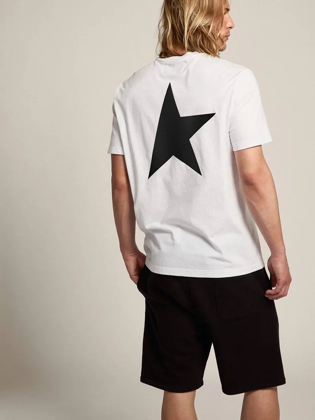 Tricou din colecția Star Collection cu logo și stea negre contrastante