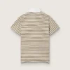 Tricou polo pentru femei din jersey cu dungi și guler în contrast