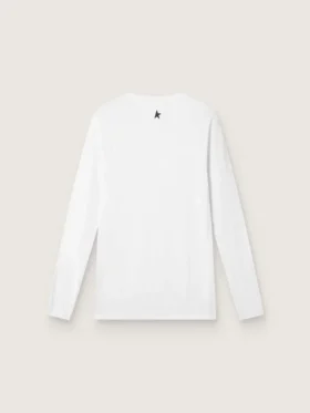 Tricou sport alb cu mâneci lungi pentru bărbați
