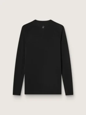 Tricou sport negru cu mâneci lungi pentru bărbați