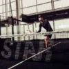 Tricou sport negru cu mâneci lungi pentru bărbați