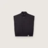 Vestă pentru bărbați din twill de bumbac albastru închis, cu fermoar și etichetă cu imprimeu de steag