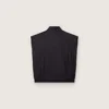 Vestă pentru bărbați din twill de bumbac albastru închis, cu fermoar și etichetă cu imprimeu de steag