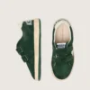 Young Ball Star din piele de căprioară verde pădure, cu stea din piele crem și bandă la călcâi