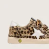 Young Ball Star din piele de ponei cu imprimeu leopard, cu stea din piele albă și bandă la călcâi